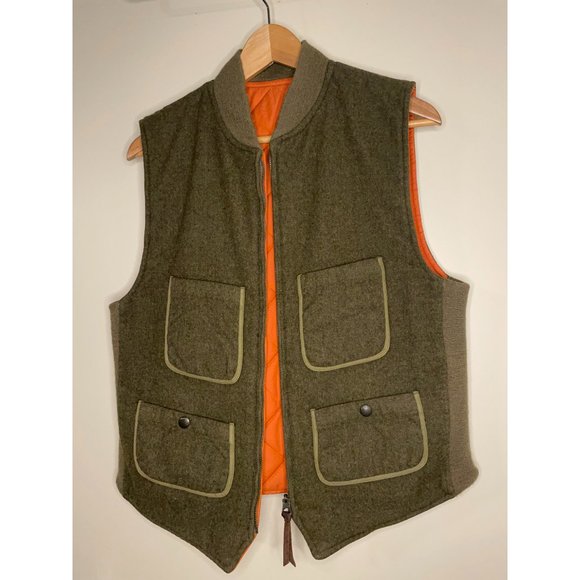 RRL Double RL / RRL Supply Reversible Wool Hunting Vest Rare Small - Picture 2 of 10